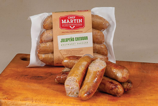 Chef Martin - Old World Butcher Shop Sausage - Jalapeño Cheddar Bratwurst 